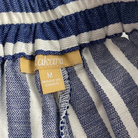 TAKARA SHORTS HIGH-WAISTED STRIPE NWT MEDIUM - Picture 6 of 11